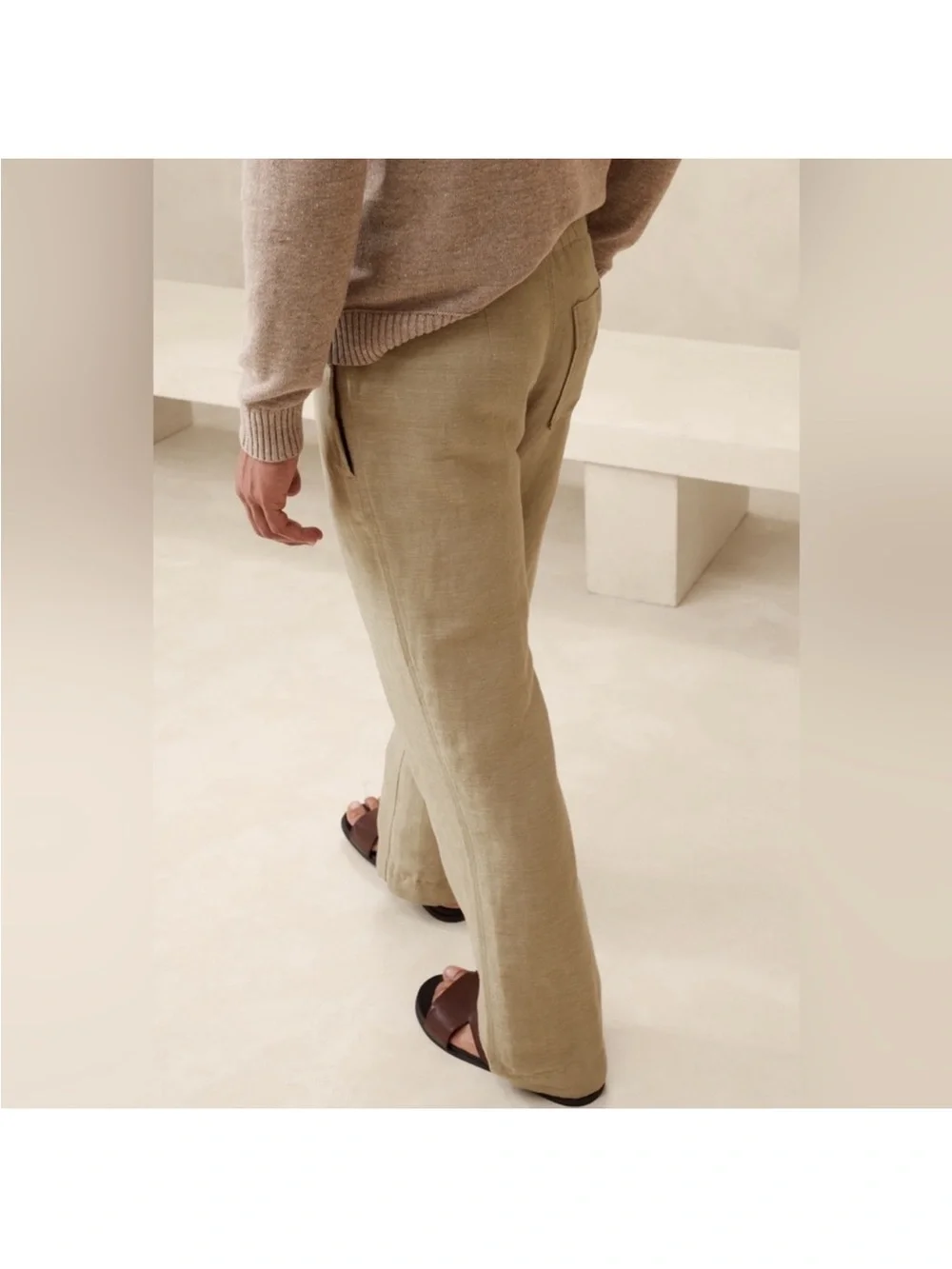 NEW! Banana Republic Men’s Onda Linen-Cotton Pull-On Pant🩷